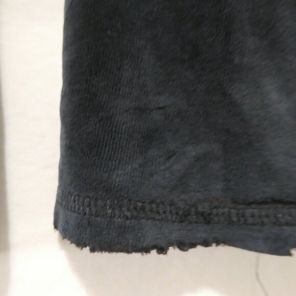 Black Velour Loungewear Bottoms | Bleach Spots On Front Leg | 14 inches measured - Picture 14 of 16